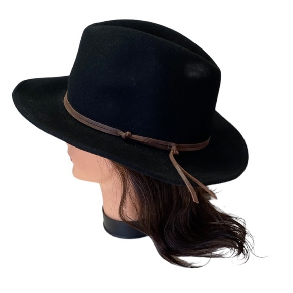 NWT Gottex Aurora 100% Wool Felt Charcoal Black Fedora Hat OSFM main image 6